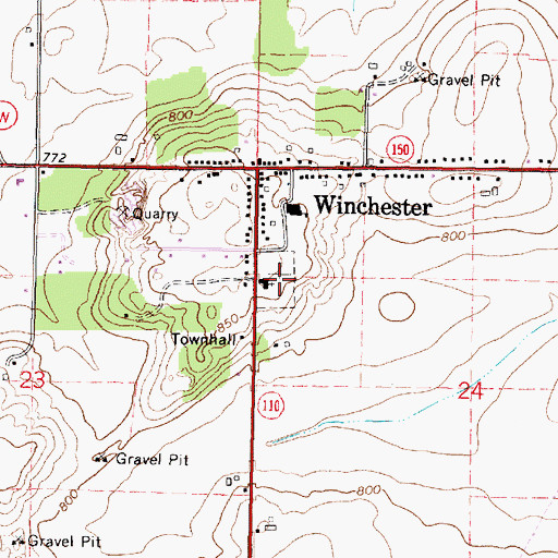 Topographic Map of Grace Lutheran Cemetery, WI