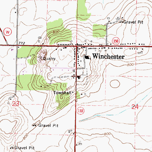 Topographic Map of Grace Lutheran Church, WI