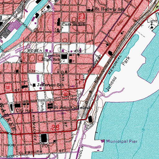 Topographic Map of Immanuel Presbyterian Church, WI