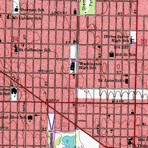 Topographic Map of Immanuel Reformed Church, WI