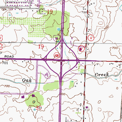 Topographic Map of Interchange 322, WI