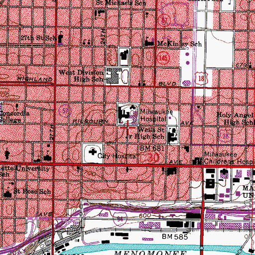 Topographic Map of Kilbourn Nursing Home, WI
