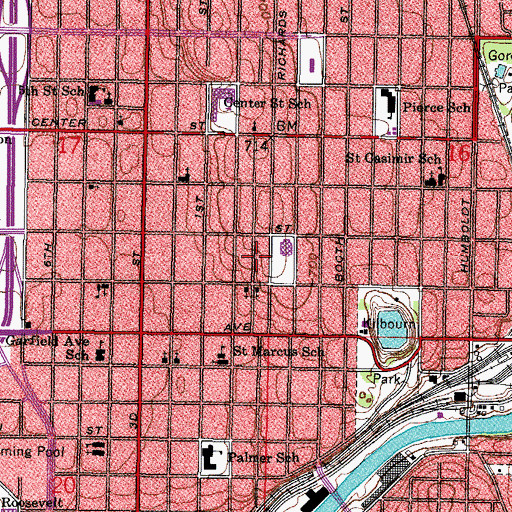 Topographic Map of King Solomon Baptist Church, WI