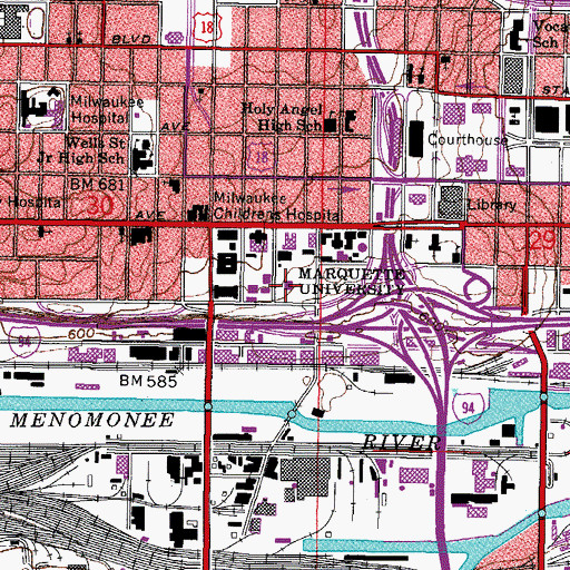 Topographic Map of Lalumiere Language Hall, WI