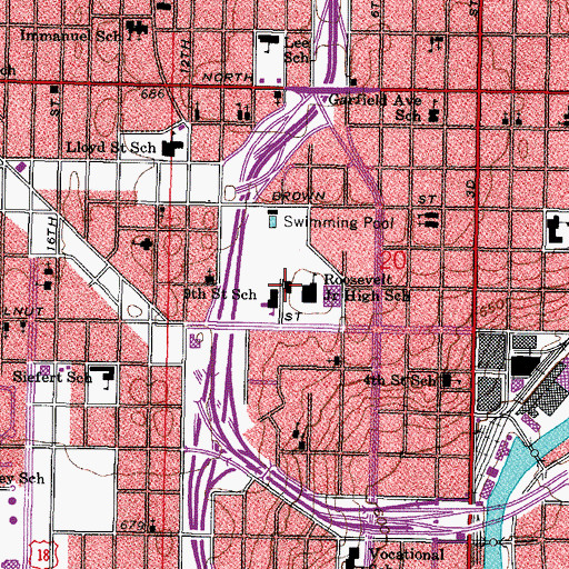 Topographic Map of Lapham Park Recreation Building, WI