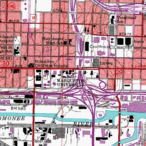 Topographic Map of Legal Research Center, WI