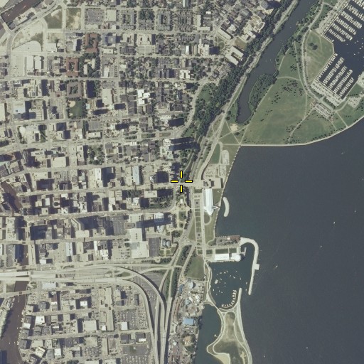 Aerial/Satellite Image of Lincoln Memorial Bridge, WI