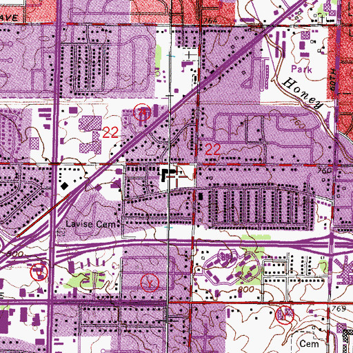 Topographic Map of Maple Grove Elementary School, WI