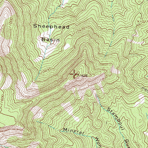 Topographic Map of Olga Little Mountain, CO