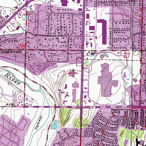 Topographic Map of Martin Luther High School, WI