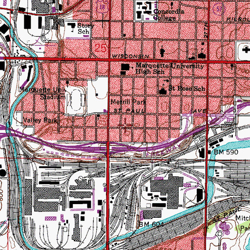 Topographic Map of Martin Luther King Community House, WI