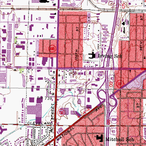 Topographic Map of Mary Queen of Heaven Catholic Church, WI