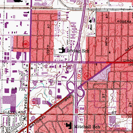 Topographic Map of Mary Queen of Heaven School, WI
