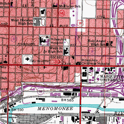 Topographic Map of Mashuda Residence Hall, WI