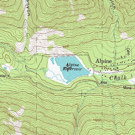Topographic Map of Alpine Lake, CO