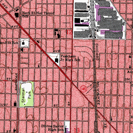 Topographic Map of Mathew Keenan Health Center, WI