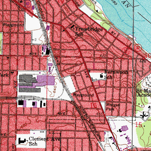 Topographic Map of Messiah Evangelical Lutheran Church, WI