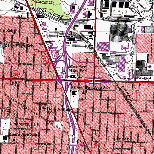 Topographic Map of Messmer Convent, WI