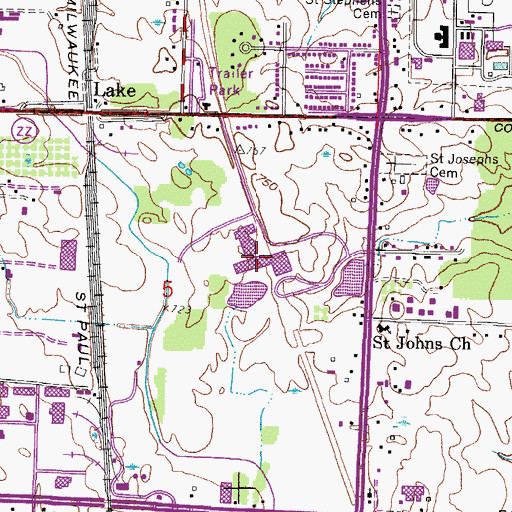 Topographic Map of Milwaukee Area Technical College South Campus, WI
