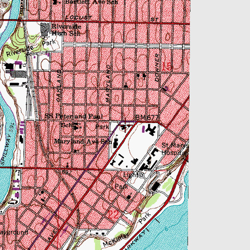 Topographic Map of Milwaukee Catholic Home for the Aged, WI
