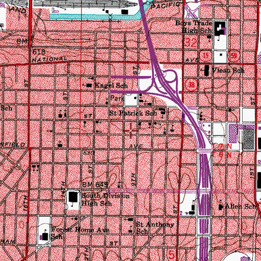Topographic Map of Milwaukee Fire Department Drill School, WI
