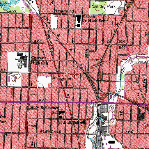 Topographic Map of Milwaukee Foursquare Church, WI