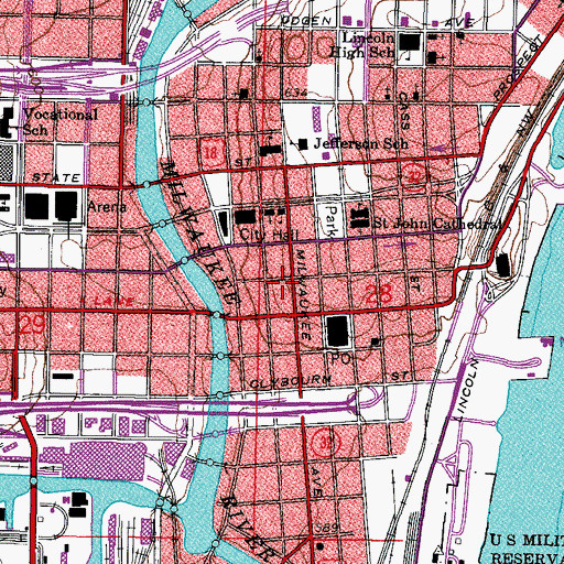 Topographic Map of Milwaukee Grain Exchange Building, WI