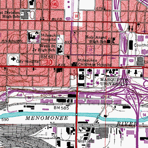 Topographic Map of Monitor Hall, WI