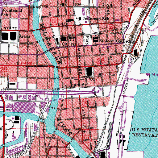 Topographic Map of Montgomery Building, WI