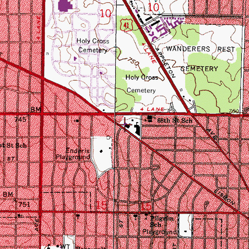 Topographic Map of Mother of Good Counsel Roman Catholic Church, WI