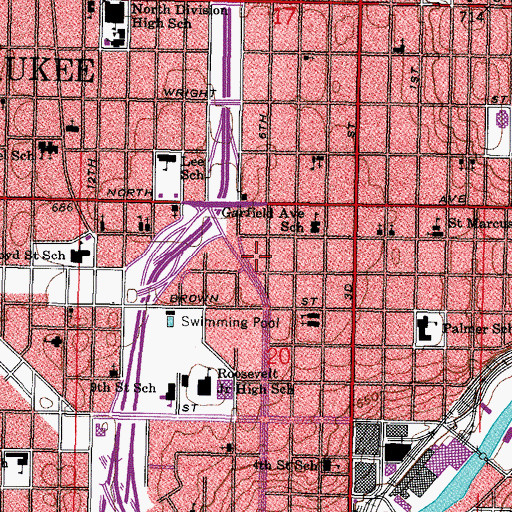 Topographic Map of Mount Calvary Holy Church of America, WI