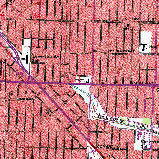 Topographic Map of Mount Lebanon Lutheran School, WI