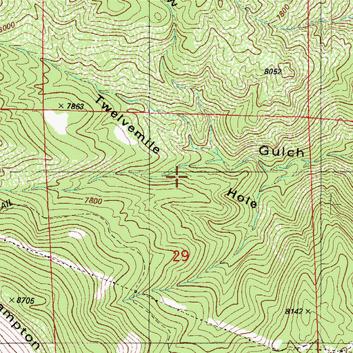 Topographic Map of Twelvemile Hole, CO