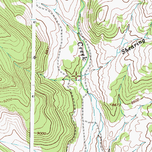 Topographic Map of Shearing Creek, CO