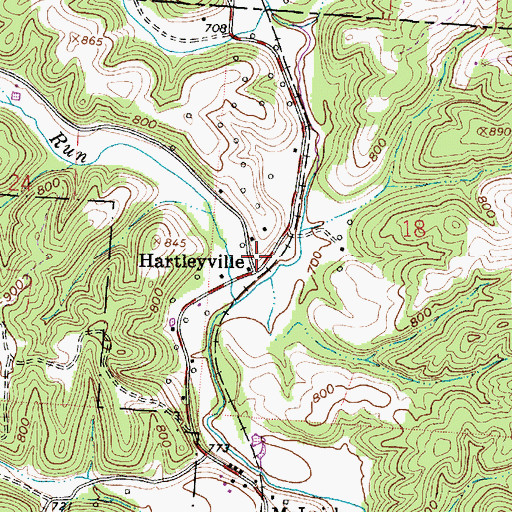 Topographic Map of Hartleyville Post Office (historical), OH