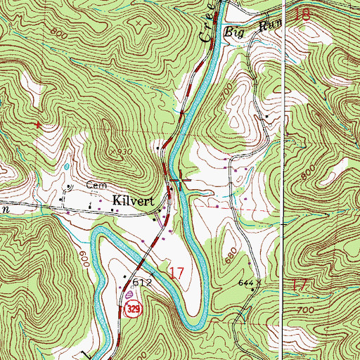 Topographic Map of Kilvert Post Office (historical), OH
