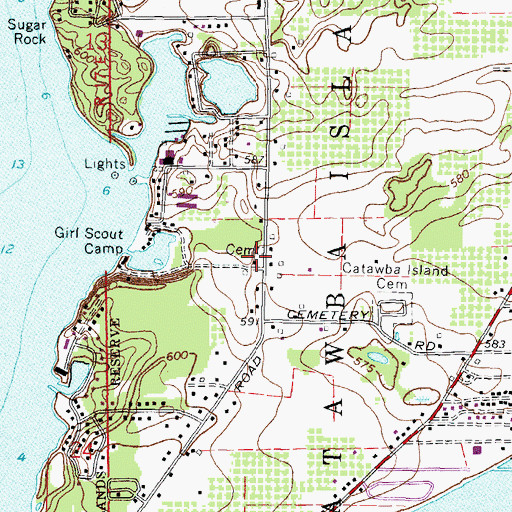 Topographic Map of K'burg Cemetery, OH