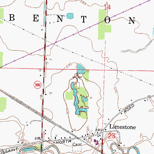 Topographic Map of Limestone Cemetery, OH