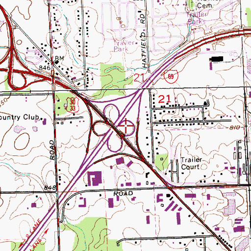 Topographic Map of Interchange 109, IN