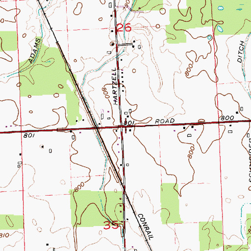 Topographic Map of Interchange 15, IN