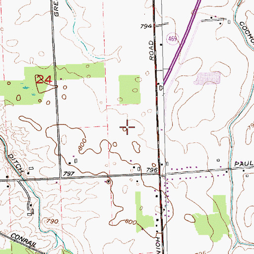 Topographic Map of Interchange 17, IN