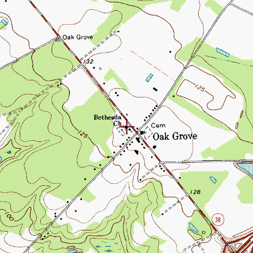 Topographic Map of Bethesda Southern Methodist Church Cemetery, SC