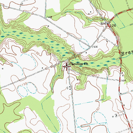 Topographic Map of Carolina Presbyterian Church Cemetery, SC