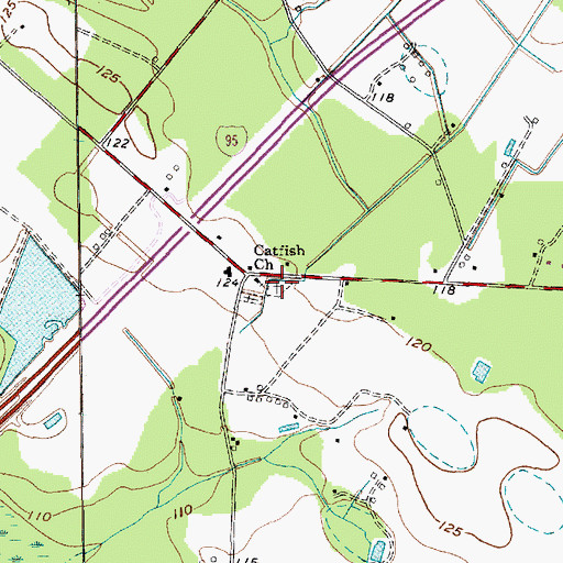 Topographic Map of Catfish Creek Baptist Church Cemetery, SC