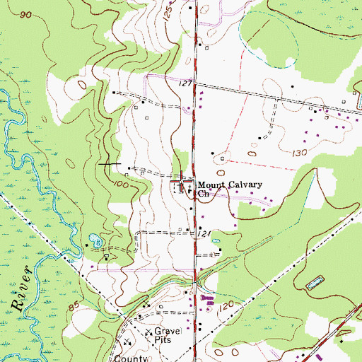 Topographic Map of Mount Calvary Baptist Church Cemetery, SC