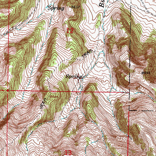 Topographic Map of Bowen Spring, CO
