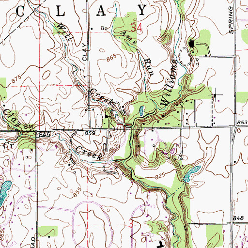 Topographic Map of Witt Creek, IN