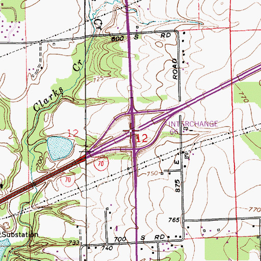 Topographic Map of Interchange 66, IN