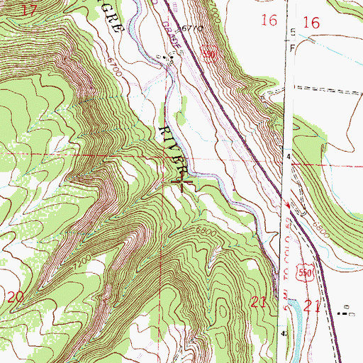 Topographic Map of Ridgway Reservoir, CO