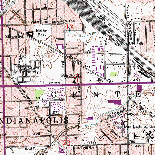Topographic Map of School Number 112, IN